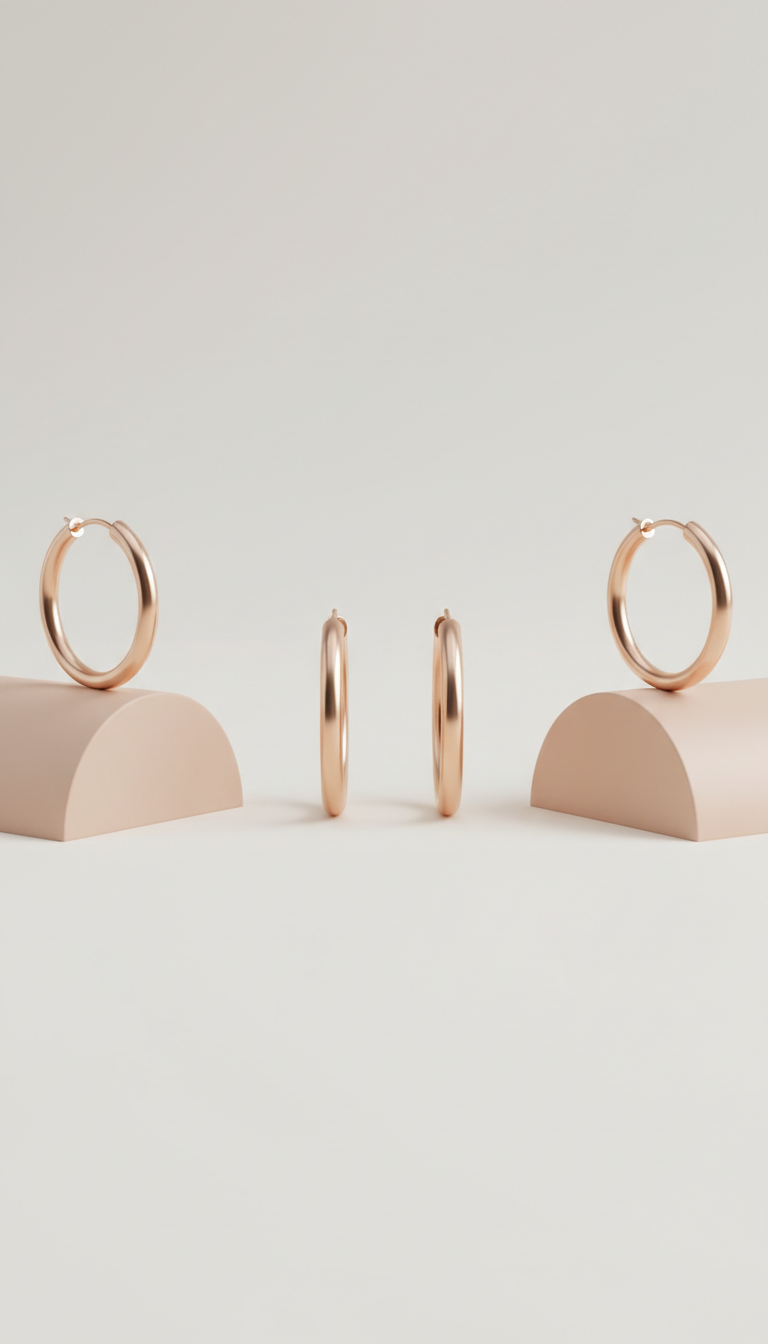 Aros de aro en oro rosado